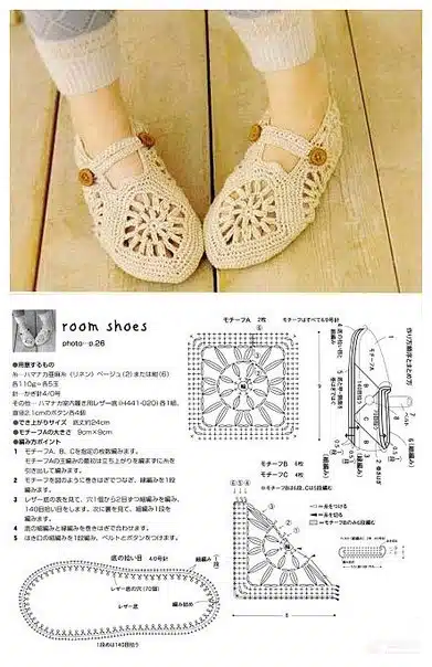 Häkelschuhe mit Mustern 4