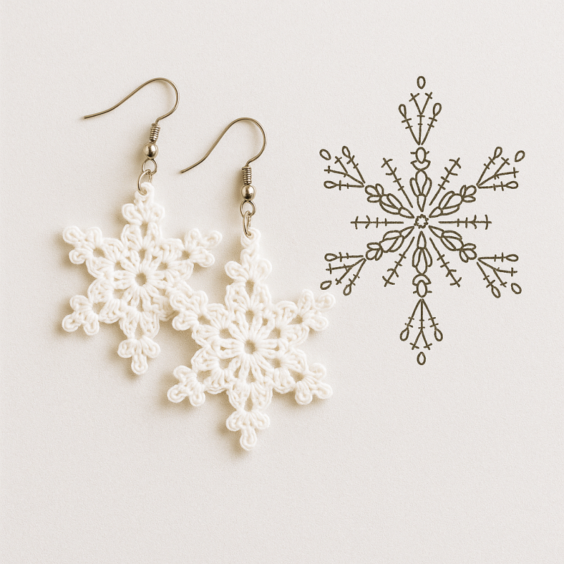 Ideen für gehäkelte Schneeflocken-Ohrringe 2