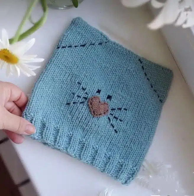 Häkeln quadratischer Babyhut 3