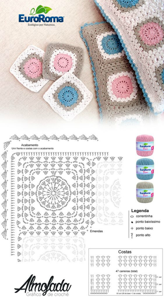 Häkelideen für quadratische Decken 7