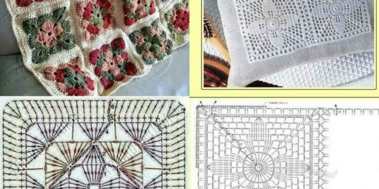 Häkeln Sie quadratische Ideen für Decken