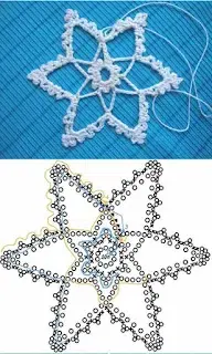 Gehäkelte Schneeflocken Diagramm 1