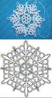 Gehäkelte Schneeflocken Diagramm 6