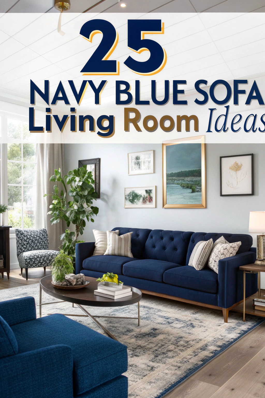 25 Marineblau Sofa Wohnzimmer Ideen