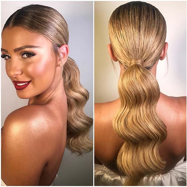 18 elegante Pferdeschwanzfrisuren für besondere Anlässe Elegant wehnte Pferdeschwanz für elegante Pferdeschwanzfrisuren