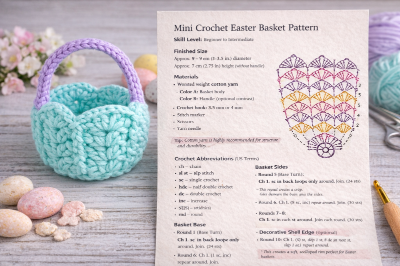 Häkelanleitungen für Osterkörbe 3
