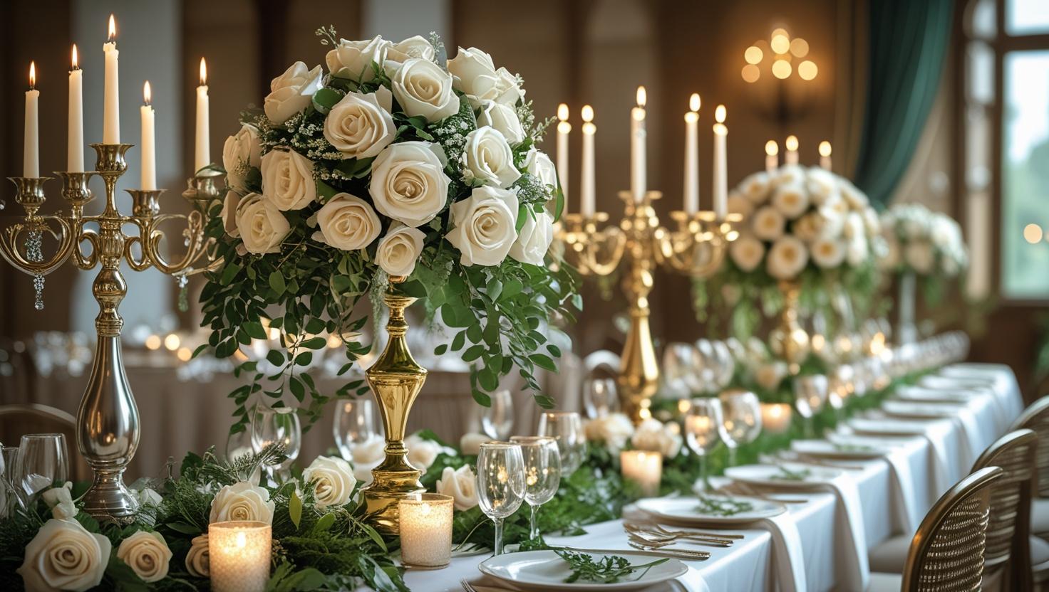 Elegante Kerzenhalter für Hochzeitstischdekoration