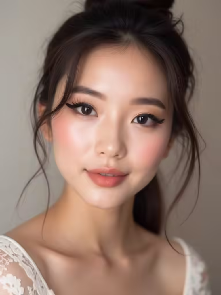 länglicher, messerscharfer, geflügelter Eyeliner