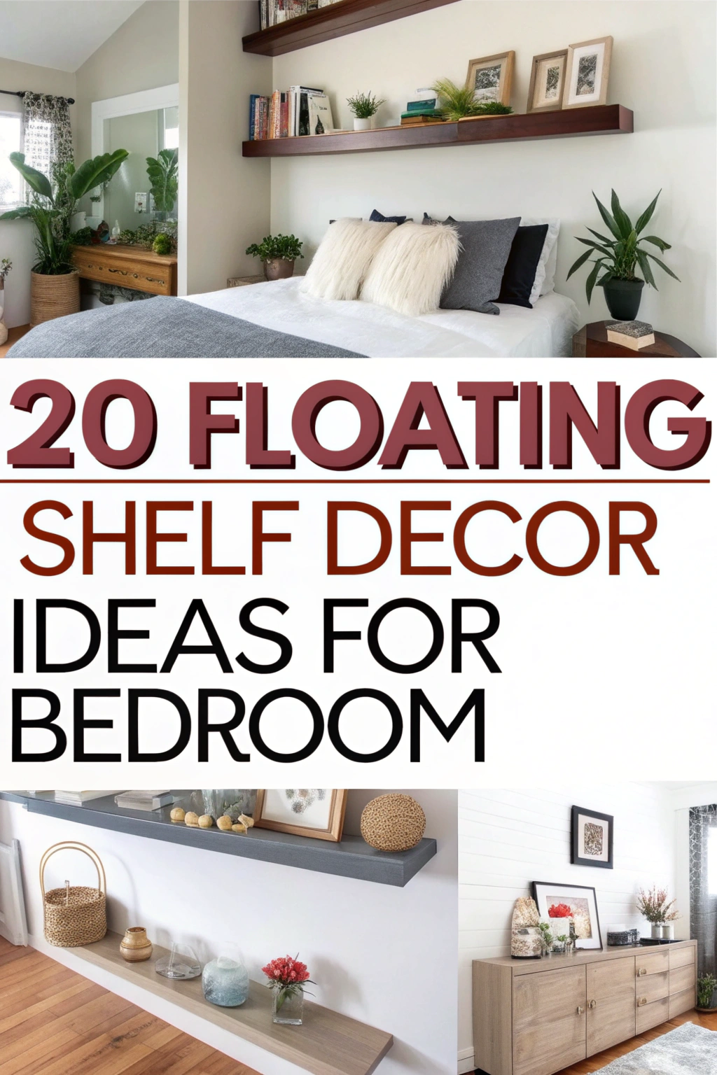 20 schwimmende Regaldekorationsideen für Schlafzimmer