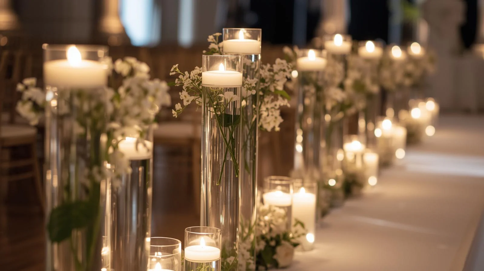 Schwimmkerzen für die Tischdekoration bei Hochzeiten