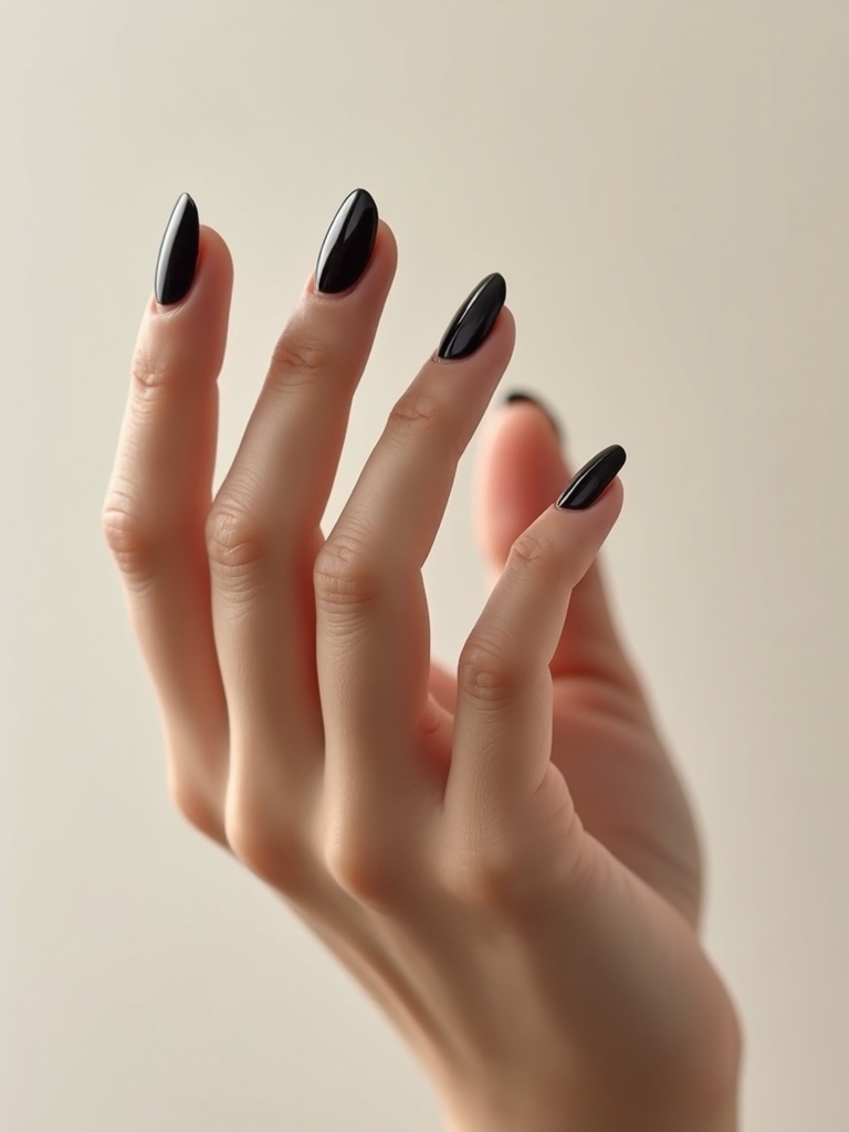 Glänzende Halbmond-Negativ-Space-Nägel