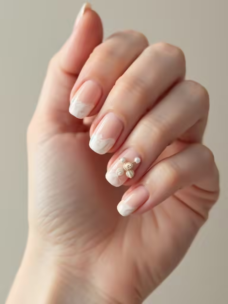 glänzende Muscheln mit Perlen