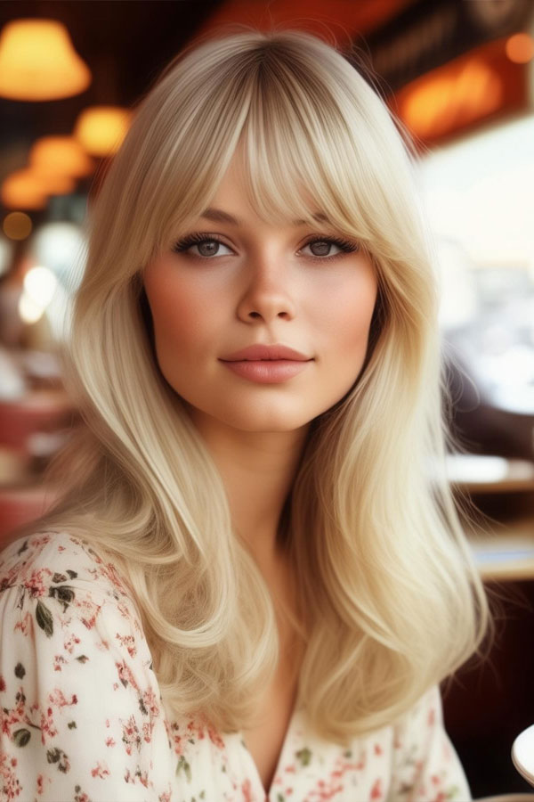 Retro -Schichthaarschnitt für runde Gesichter