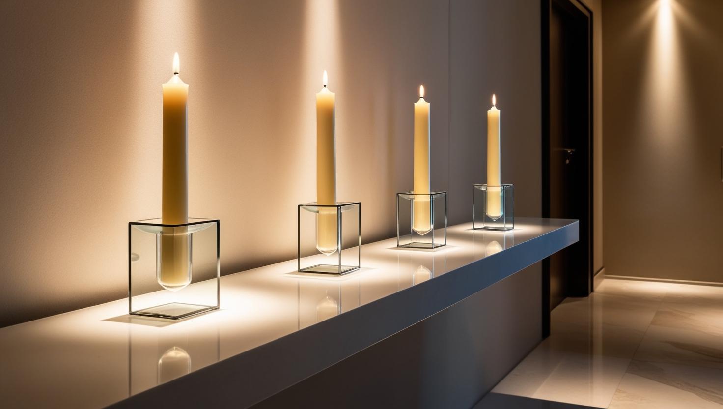 Flur Decor -Ideen mit sich verjüngenden Kerzen