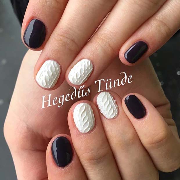 20 Nageldesign -Ideen perfekt für jede Jahreszeit perfekt Winterpullover Nagelkunst für Winternagelideen