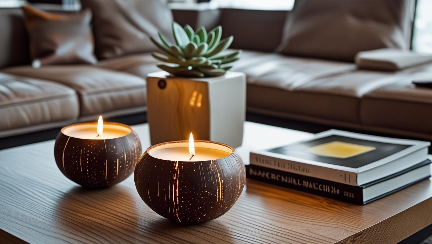 Home Dekorationsideen mit Kokoskerzen Kerzen