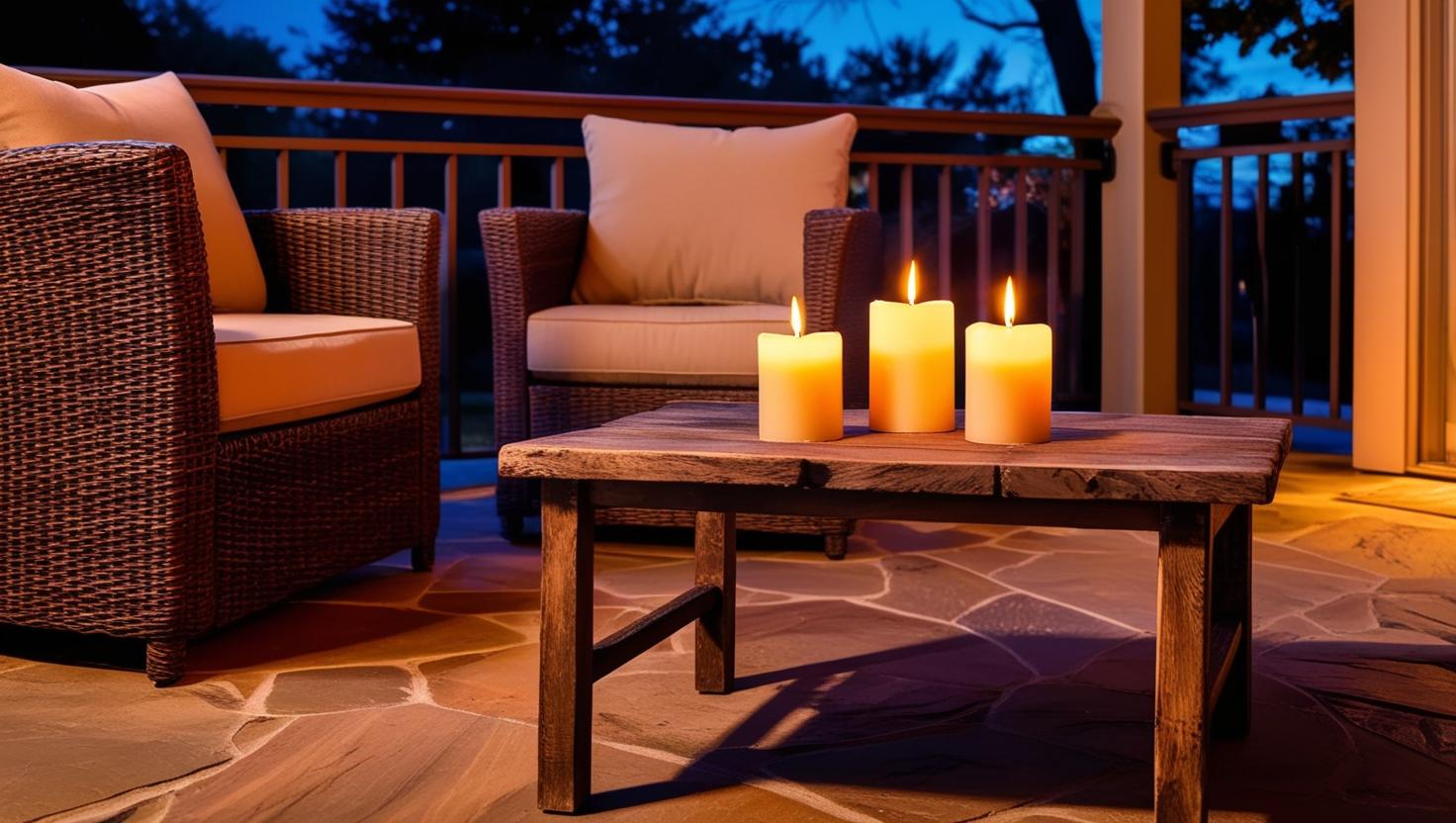 Home Interior Design mit Säulenkerzen