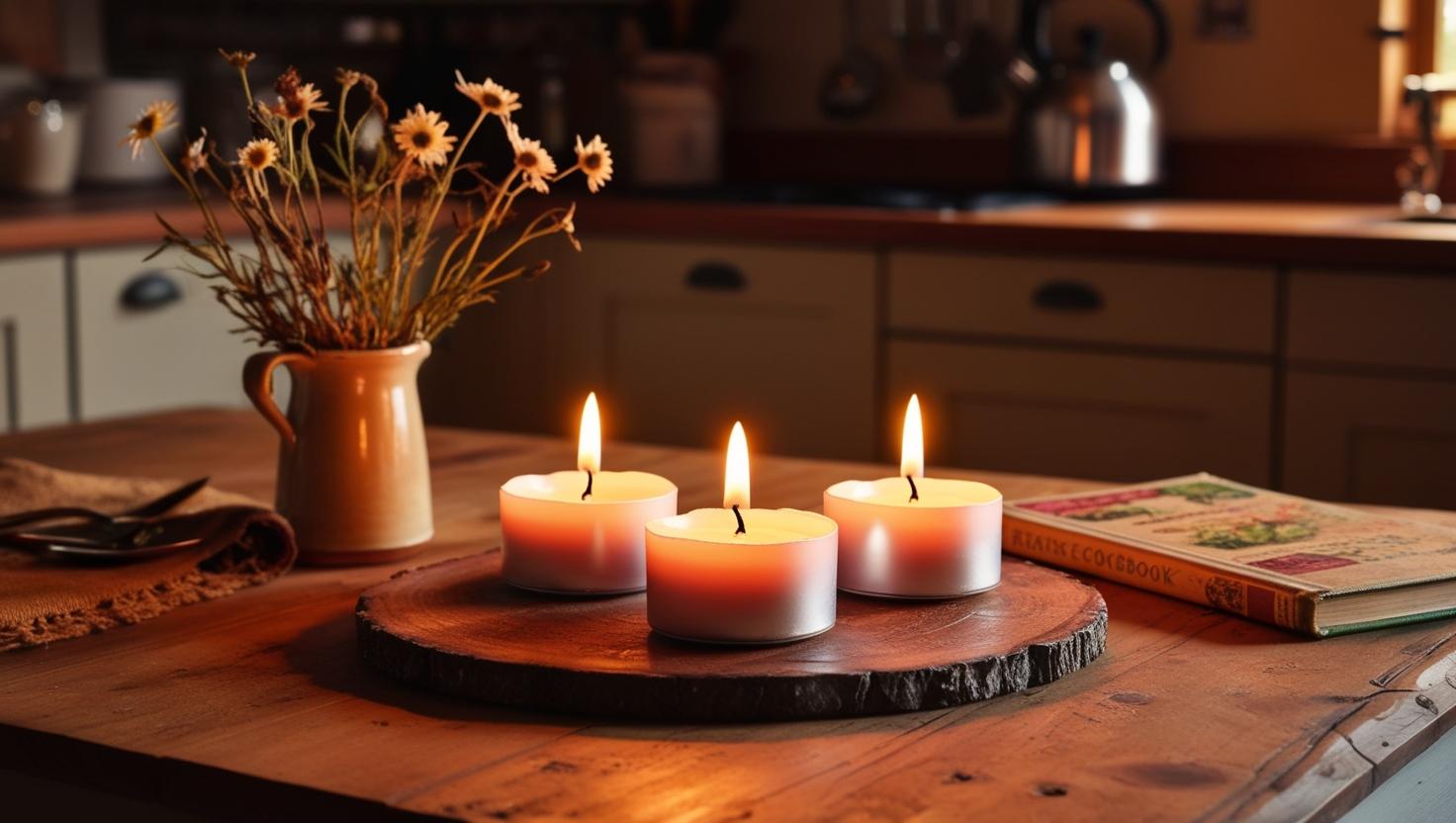 Home Interior Design mit Teelichtkerzen