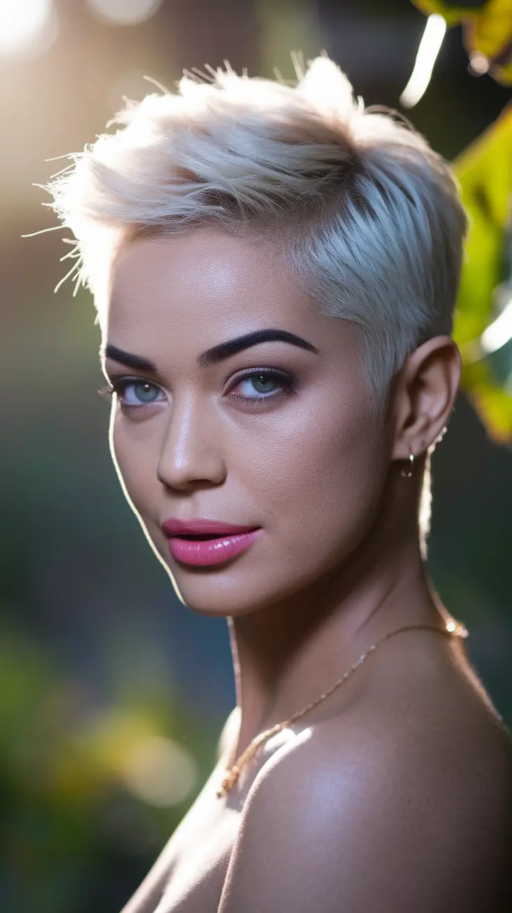 Eisige blonde Eleganz für minimalistischen Chic