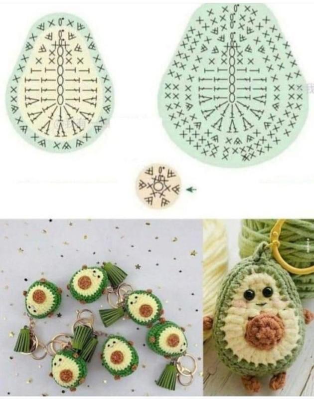 Ideen für gehäkelte Schlüsselanhänger zum Verschenken als Weihnachtsgeschenke im Maßstab