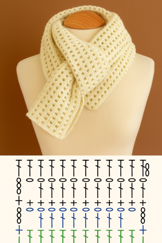 Ideen für gehäkelte Schals und Halswärmer im Maßstab
