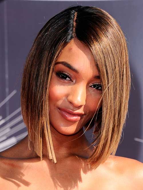 Jourdan Dunn umgekehrte Bob-Frisur