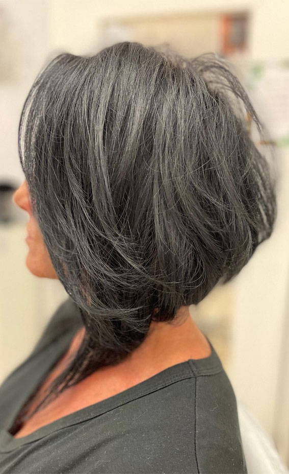 Layered Bang Inverted Bob, geschichtete umgekehrte Bob, umgekehrter Bob, umgekehrter Bob -Haarschnitt, umgekehrte Bob -Haarschnitte