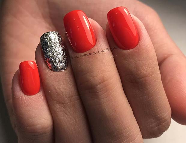 20 Nageldesign -Ideen perfekt für jede Jahreszeit perfekt Glitzer und lebendiges Farbdesign für Winternagelideen