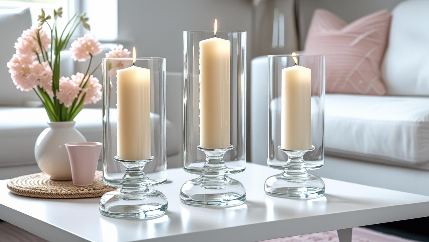 Glaskerzenhalter für Wohnzimmerdekoration