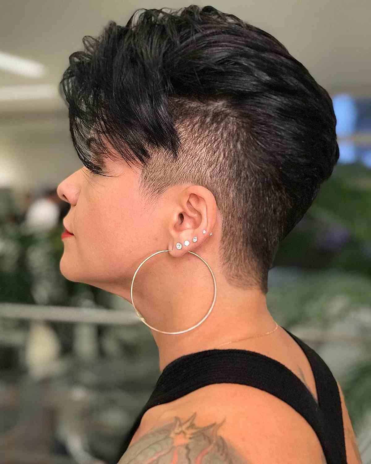 Jet Black getrennte Pixie -Unterkut
