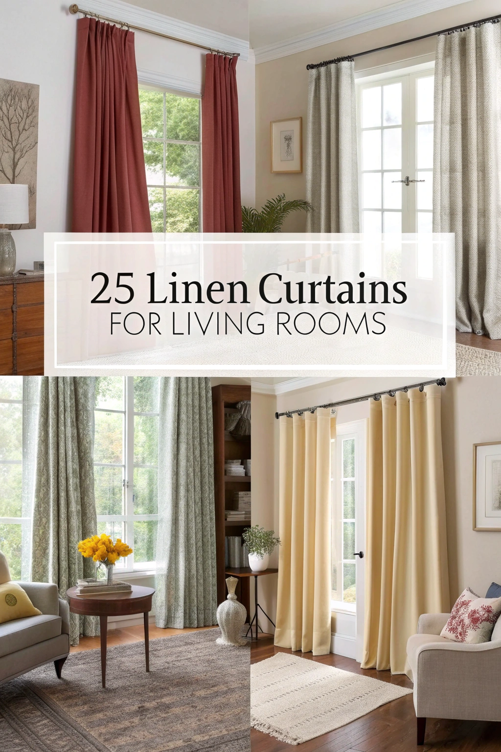 25 Leinenvorhänge für Wohnzimmer