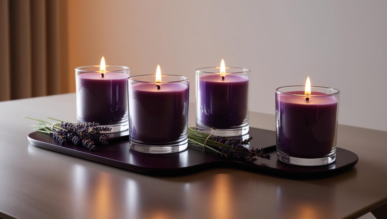 Lavendel-duftende Kerzen für Ruhe
