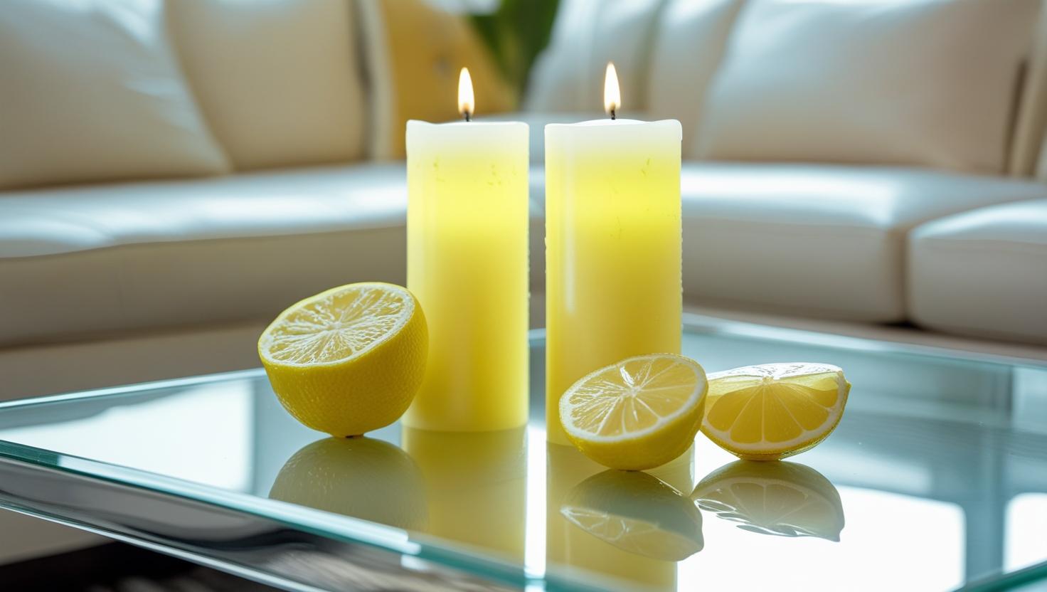 Zitronen-duftende Kerzen zur Steigerung der Energie