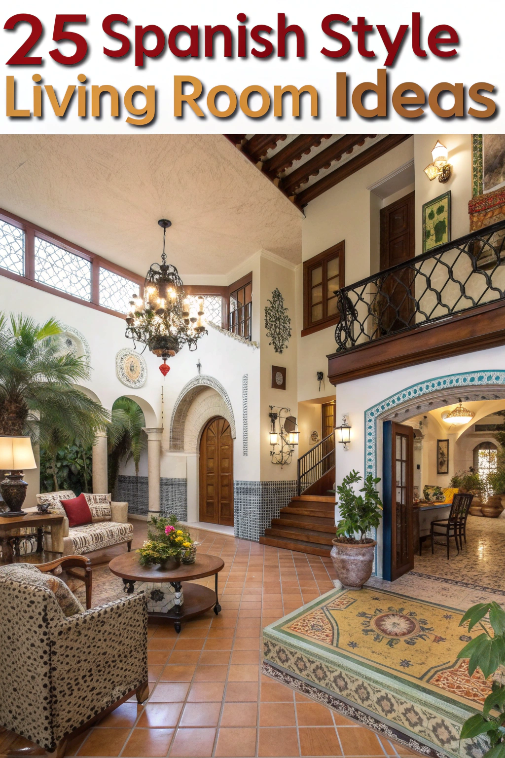 25 Ideen im spanischen Stil Wohnzimmer