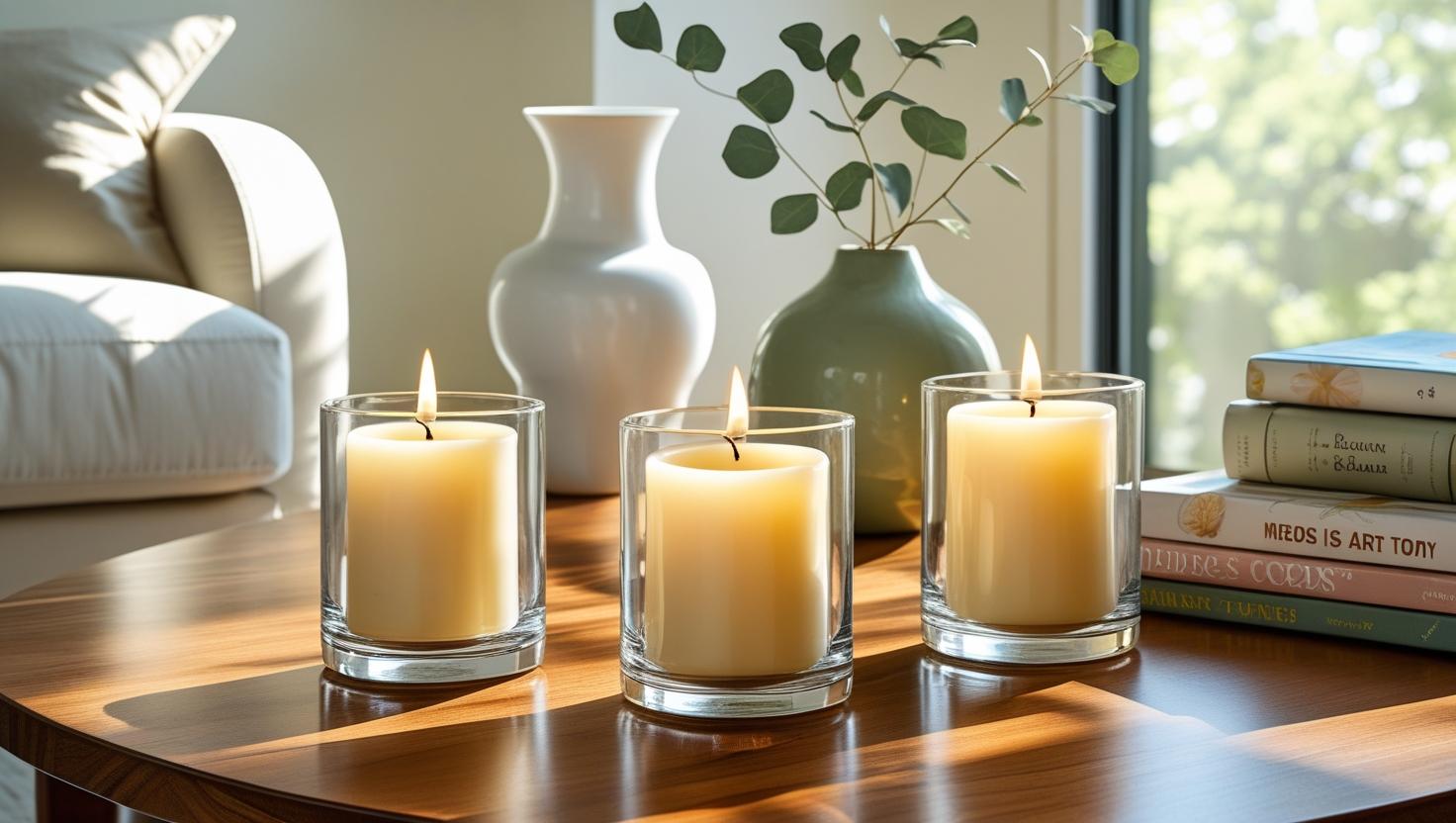 Wohnzimmer Dekorideen mit Votiven