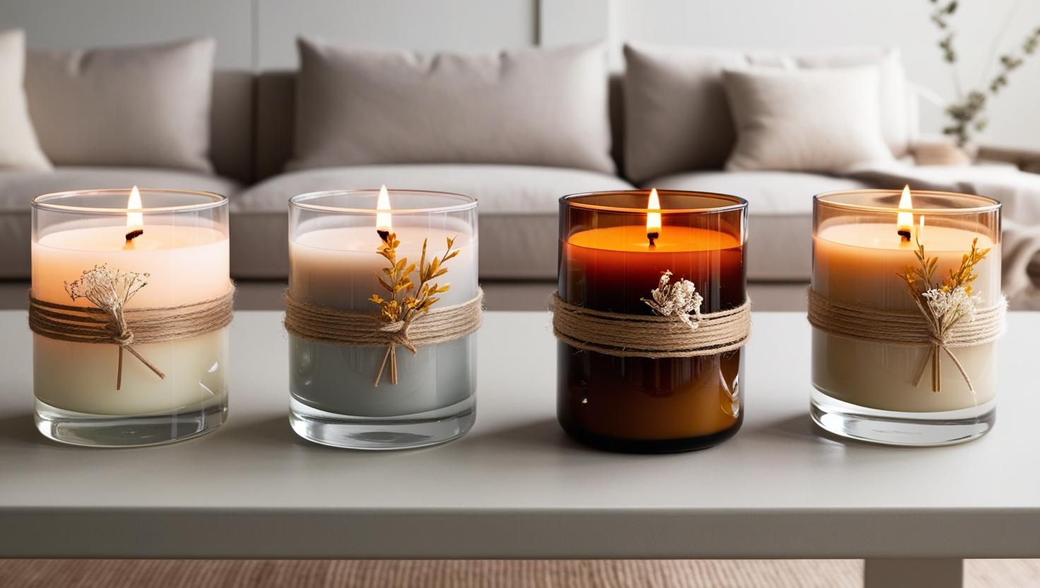 Wohnzimmerdekoration mit DIY -Kerzen für eine persönliche Note