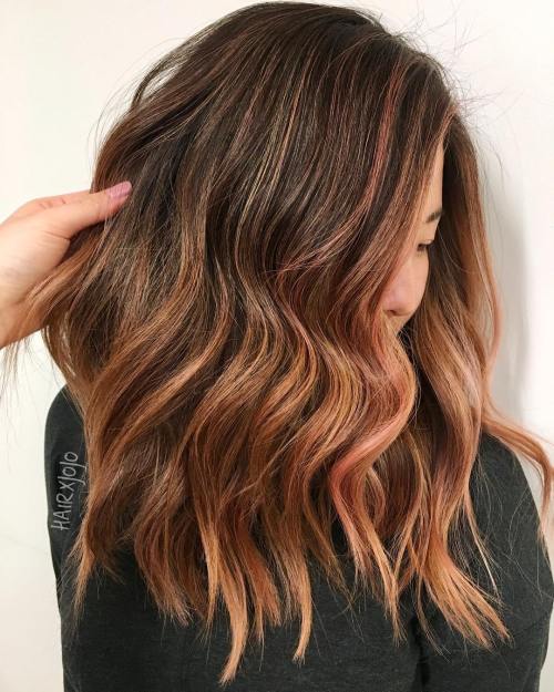 Lob mit Auburn Balayage