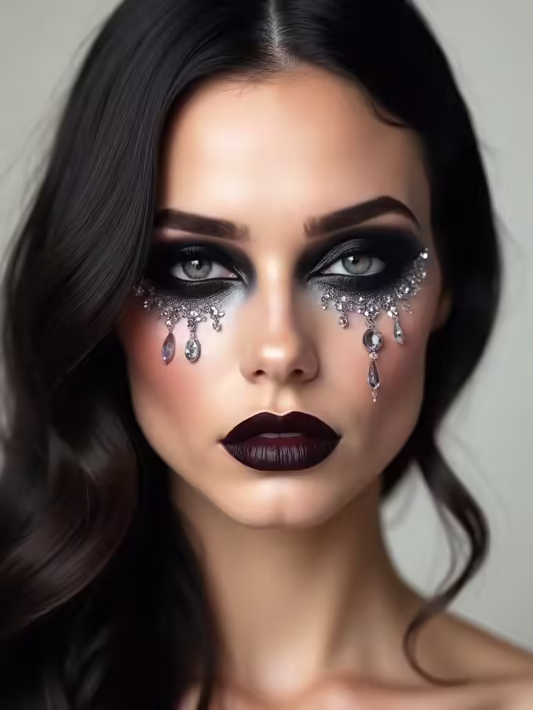 leuchtender Edelstein, glänzende rauchige Augen