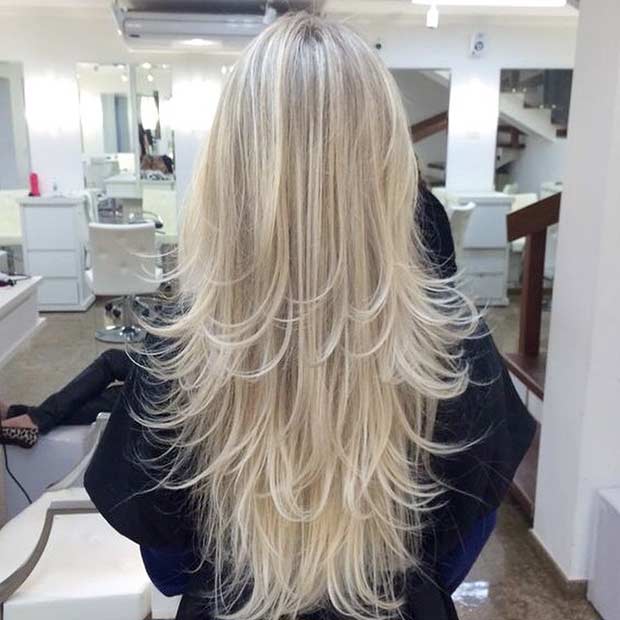 18 schöne lang geschichtete Haarschnitte Geschichtetes Haarschnitt für lange blonde Haare