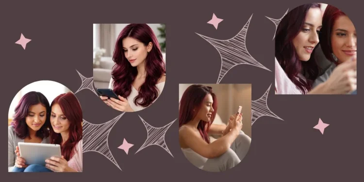 Kostenloser Online-Haarfarbfilter für Burgunderrot für Ihr dramatischstes Makeover