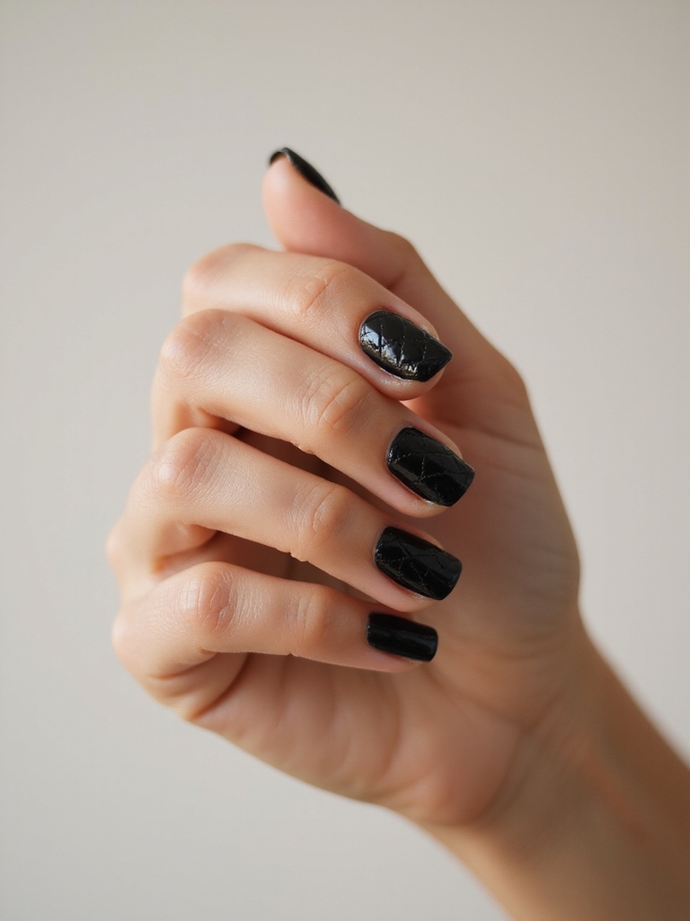 mattes und glänzendes gestepptes Leder