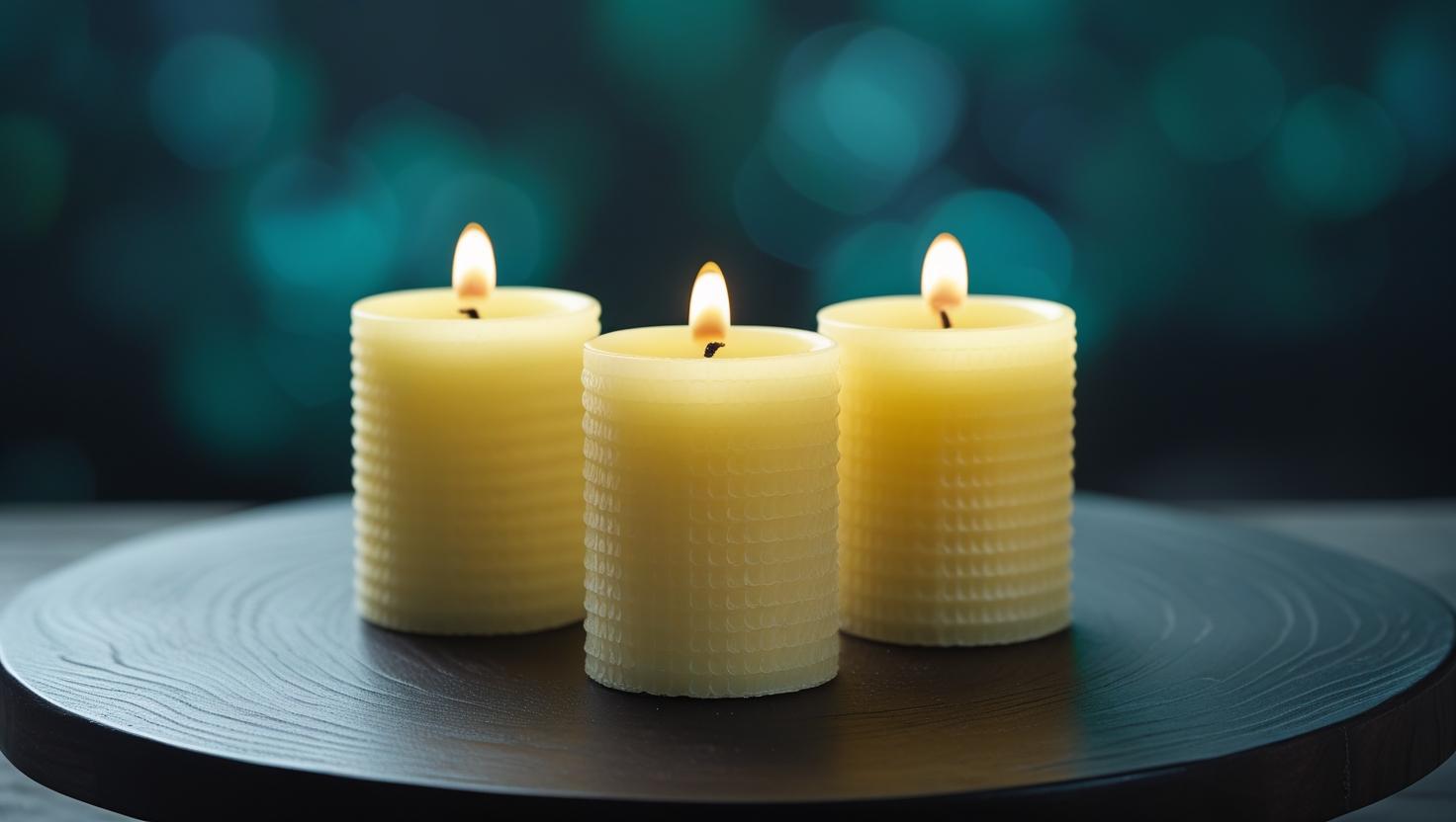 Meditation für Achtsamkeit mit Zitrus-duftenden Kerzen