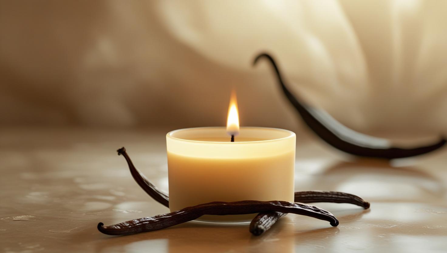 Meditation für Achtsamkeit mit Kerzen mit Vanille-duftet