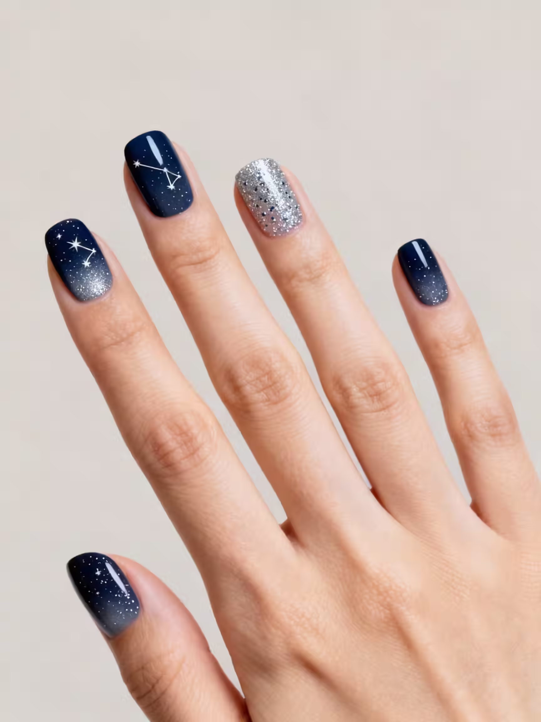 Mitternachtsblauer Glitzer-Halbmond