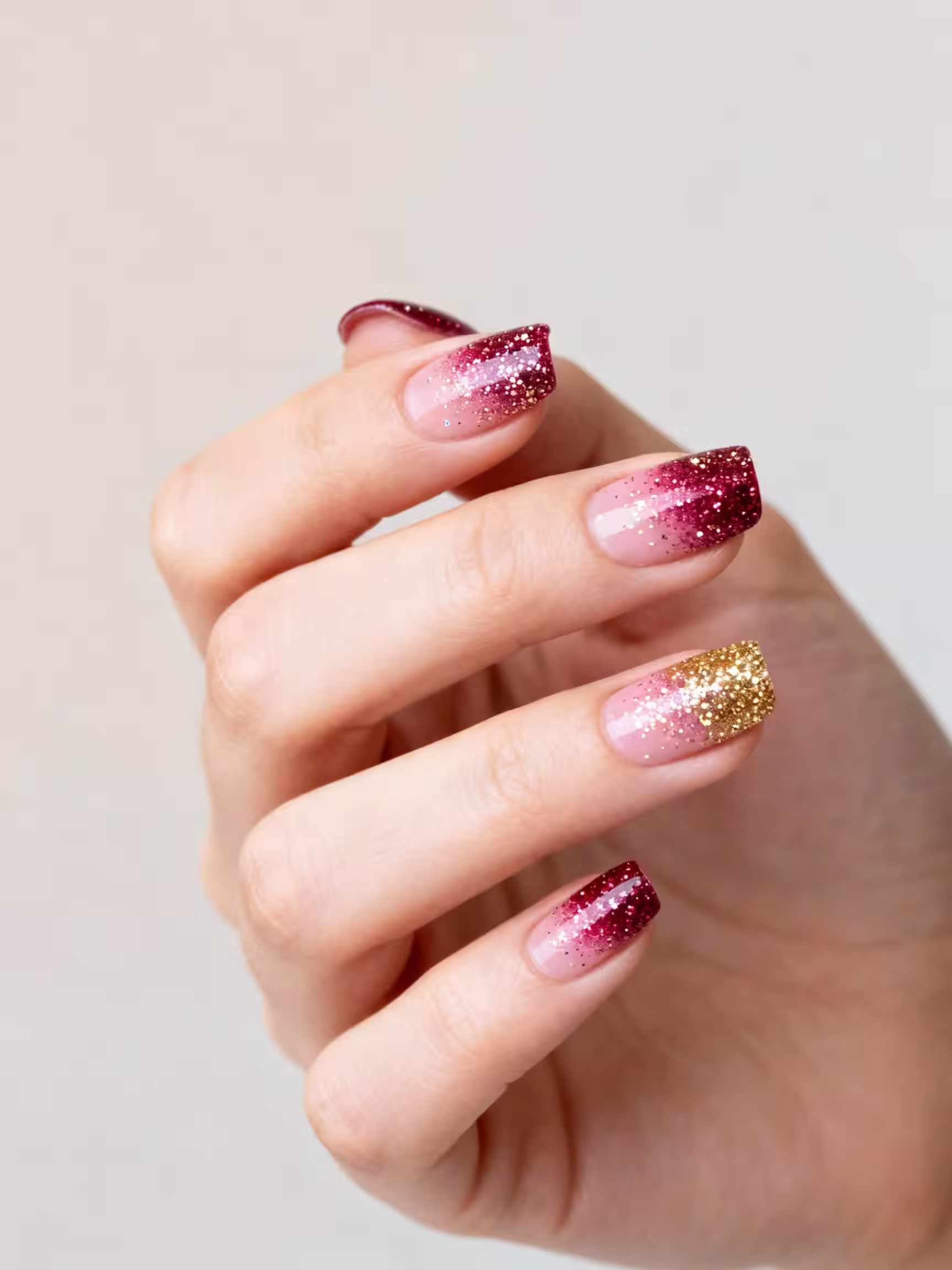 Spitzen mit milchigem Glitzerverlauf