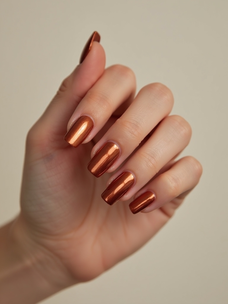 Geschmolzene, verbrannte orangefarbene Chromnägel