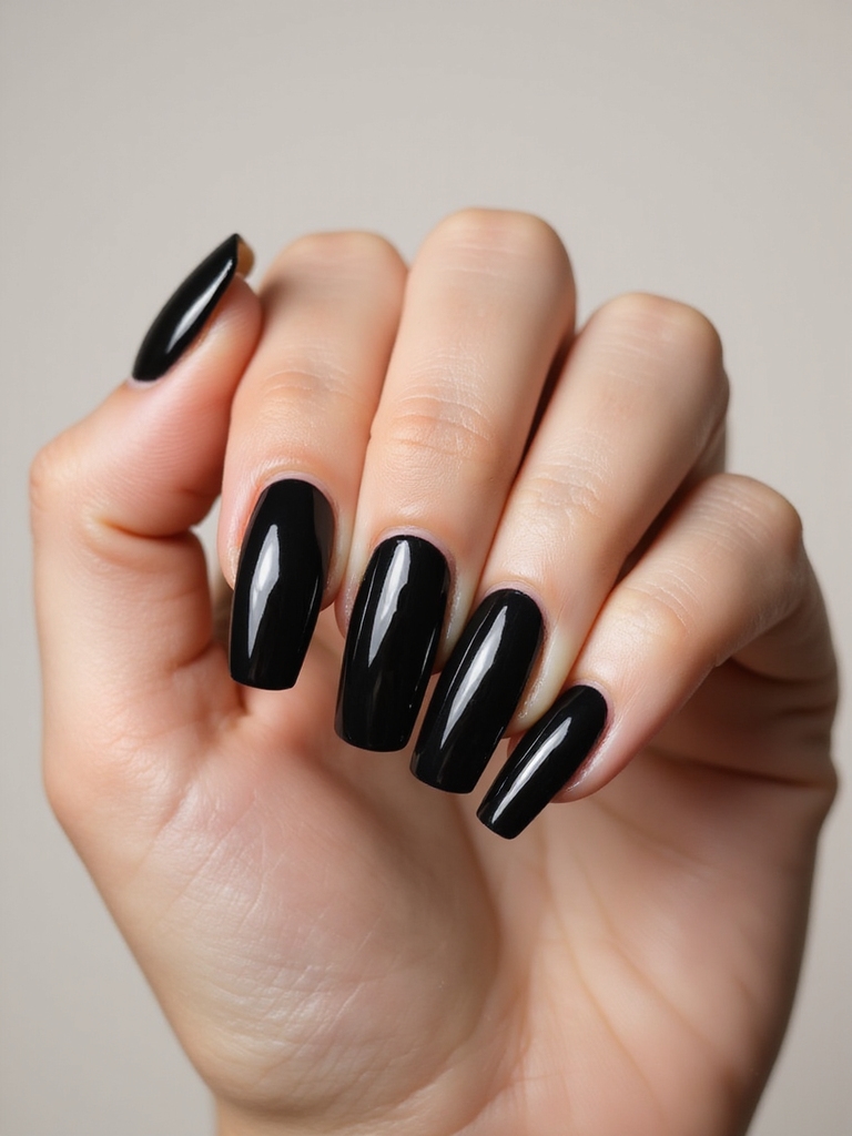 geschmolzene, spiegelschwarz lackierte Wellen