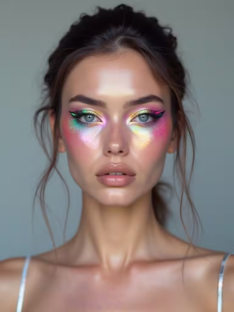 Neon schillernder holografischer Chromglanz