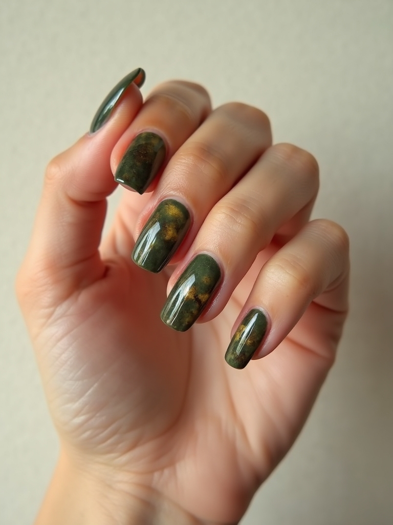 oliv marmorierte Schildpattspitzen