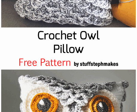 Häkeln schneebedeckter Eulenkissen